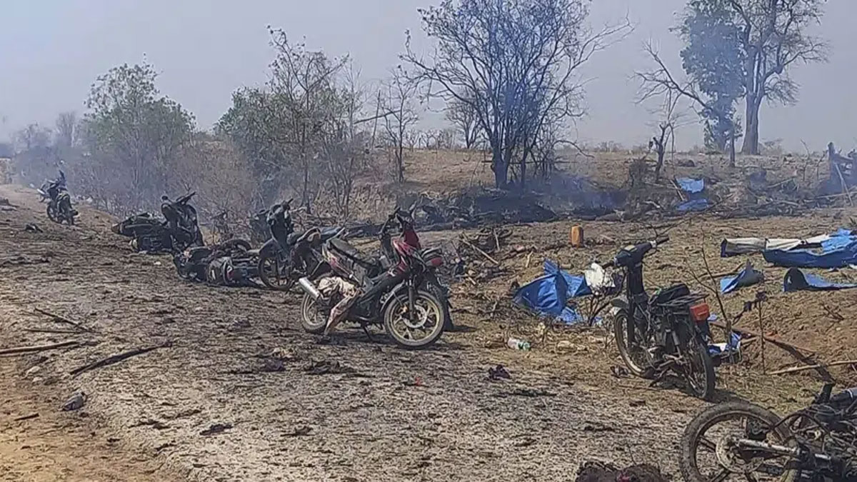 Airstrikes on Myanmar village feared to have killed 100