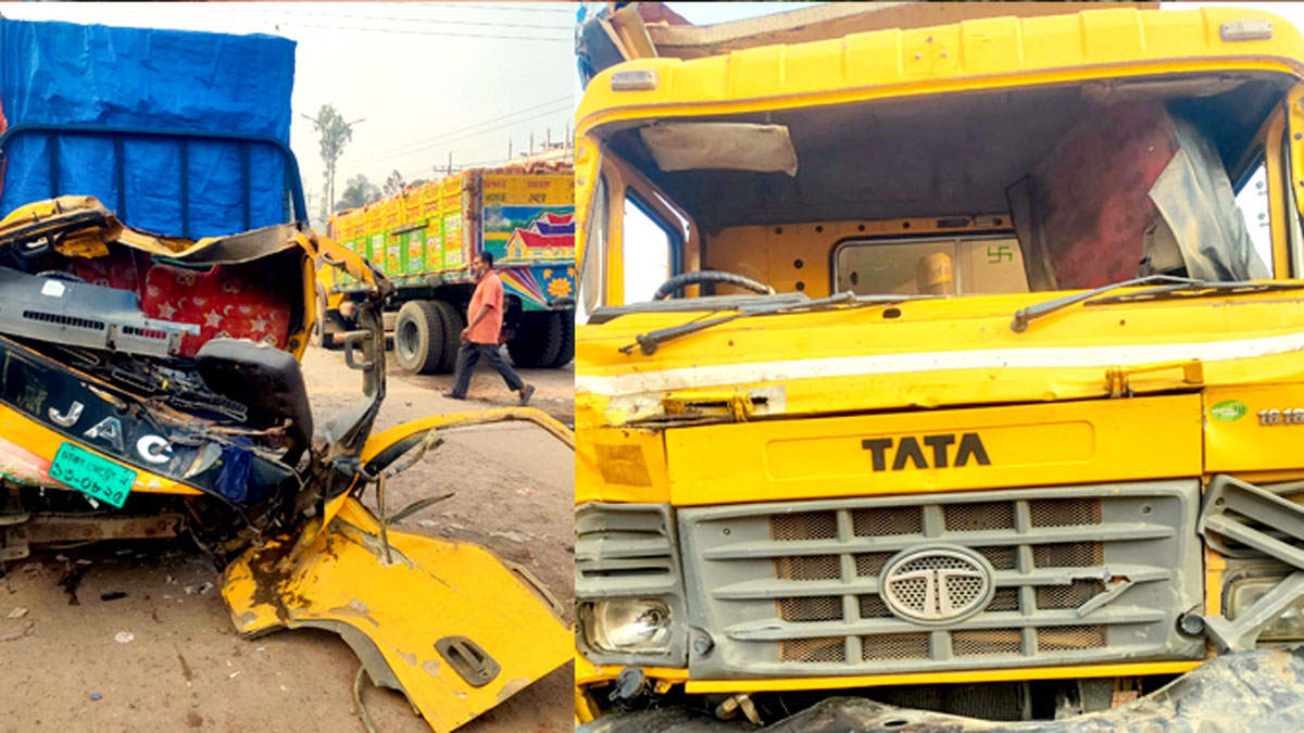 Pickup van-truck collision kills 3 in Jamalpur