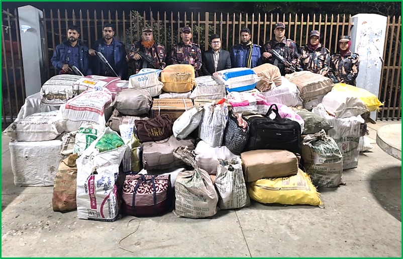 কুমিল্লায় ১০-বিজিবির অভিযানে ১ কোটি ৮৬ লাখ টাকার ভারতীয় মালামাল উদ্বার