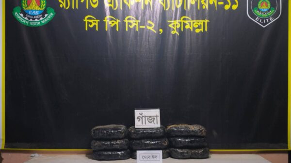 কুমিল্লায় র‌্যাবের পৃথক অভিযানে ১৭৪ বোতল বিদেশী মদ, ১৮ ক্যান বিয়ার ও ১৮ কেজি গাঁজা’সহ আটক-১
