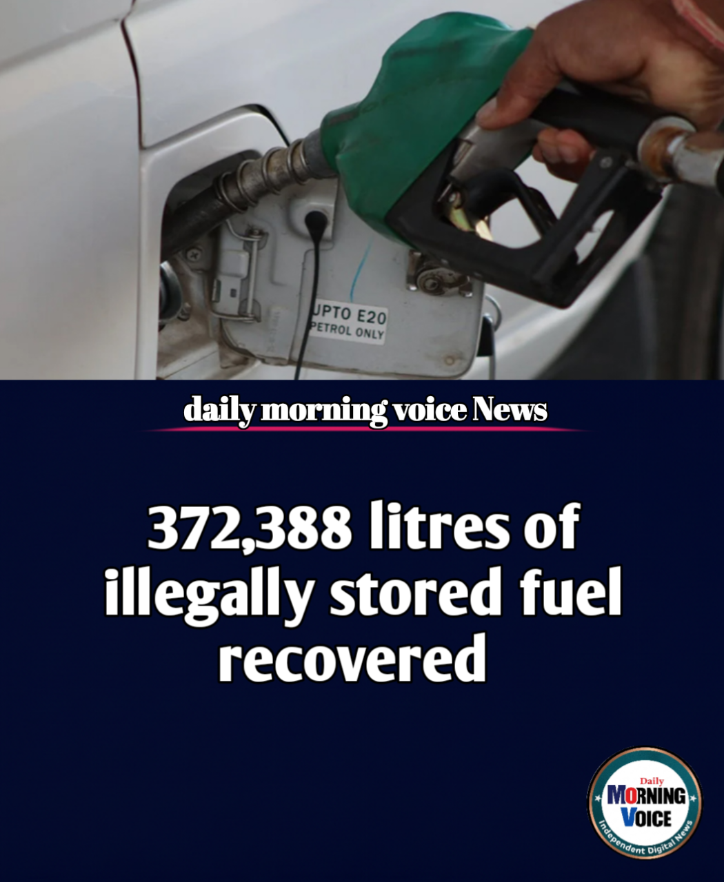 372,388 litres of illegally stored fuel recovered